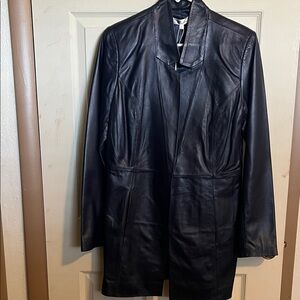 My Tribe Soft Blue Leather Jacket Small